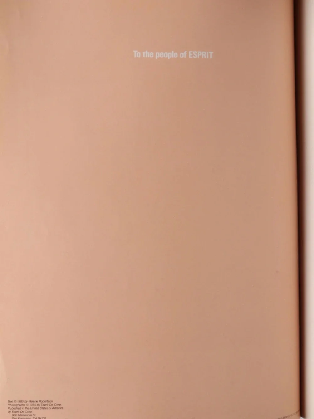 “ESPRIT: The Making of an Image” by Helie Robertson, -First Edition, 1985